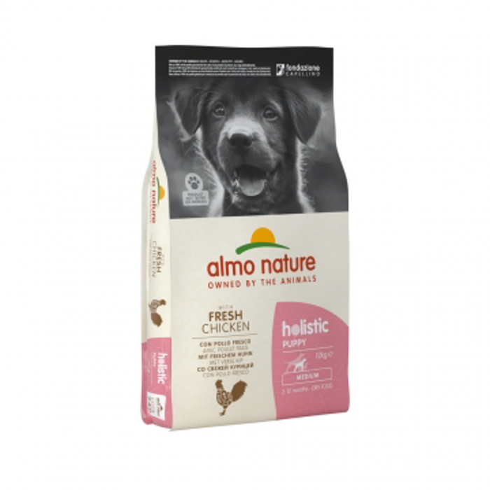 Almo Nature XIRA TROFI SKuLOu HOLISTIC Medium-Large size PUPPY me Fresko Kotopoulo 12kg